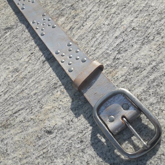 Studded leather Boho Belt Bohemian Embellished Metal Grommets Rivets Studs Beltl main image 11